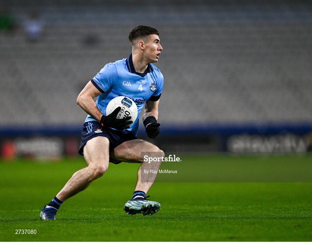 17 February 2024; Lee Gannon of Dublin during the Allianz Football League Division 1 match between Dublin and Roscommon at Croke Park in Dublin. Photo by Ray McManus/Sportsfile
