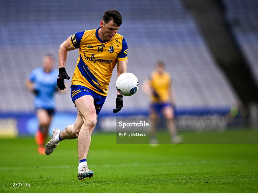 17 February 2024; Diarmuid Murtagh of Roscommon during the Allianz Football League Division 1 match between Dublin and Roscommon at Croke Park in Dublin. Photo by Ray McManus/Sportsfile