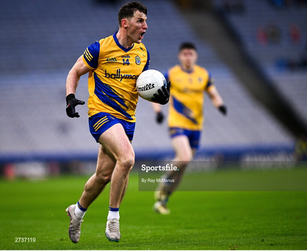 17 February 2024; Diarmuid Murtagh of Roscommon during the Allianz Football League Division 1 match between Dublin and Roscommon at Croke Park in Dublin. Photo by Ray McManus/Sportsfile