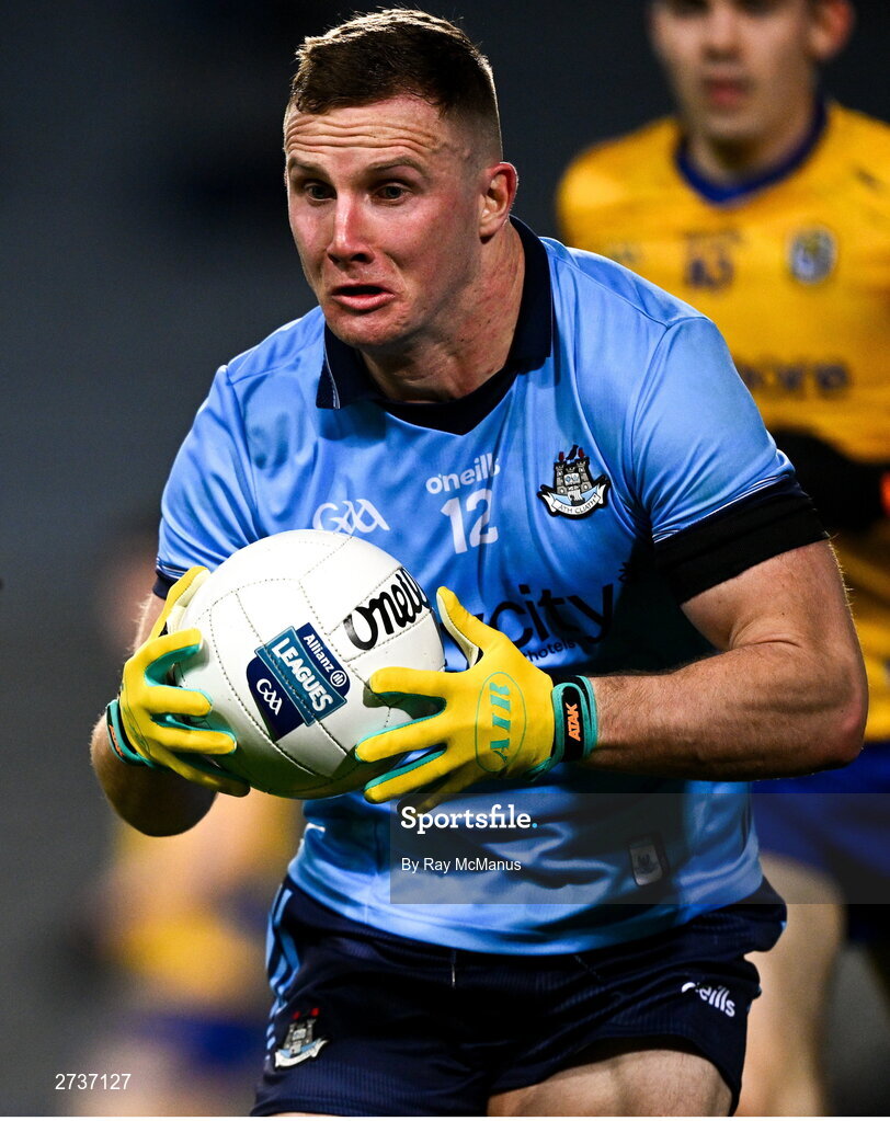 17 February 2024; Ciarán Kilkenny of Dublin during the Allianz Football League Division 1 match between Dublin and Roscommon at Croke Park in Dublin. Photo by Ray McManus/Sportsfile
