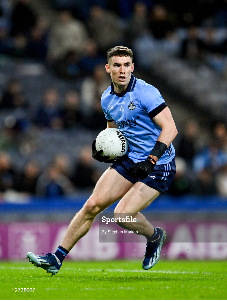 17 February 2024; Lee Gannon of Dublin during the Allianz Football League Division 1 match between Dublin and Roscommon at Croke Park in Dublin. Photo by Stephen Marken/Sportsfile
