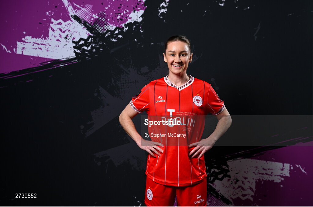 21 February 2024; Rachel Graham poses for a portrait during a Shelbourne FC squad portraits at Tolka Park in Dublin. Photo by Stephen McCarthy/Sportsfile