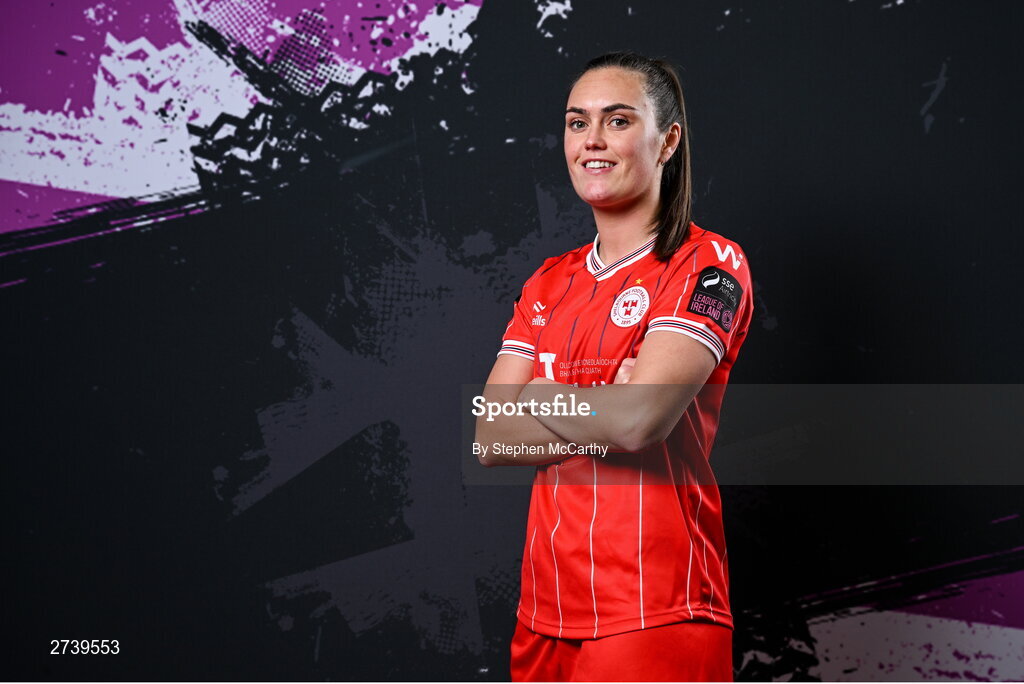 21 February 2024; Jess Gargan poses for a portrait during a Shelbourne FC squad portraits at Tolka Park in Dublin. Photo by Stephen McCarthy/Sportsfile