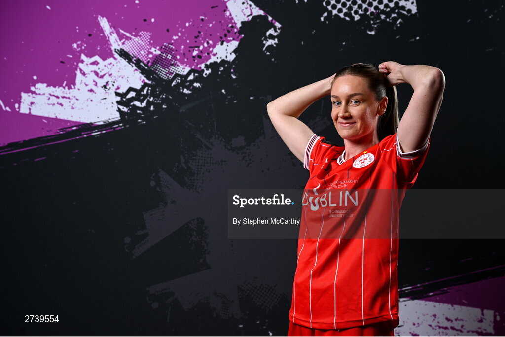 21 February 2024; Rachel Graham poses for a portrait during a Shelbourne FC squad portraits at Tolka Park in Dublin. Photo by Stephen McCarthy/Sportsfile