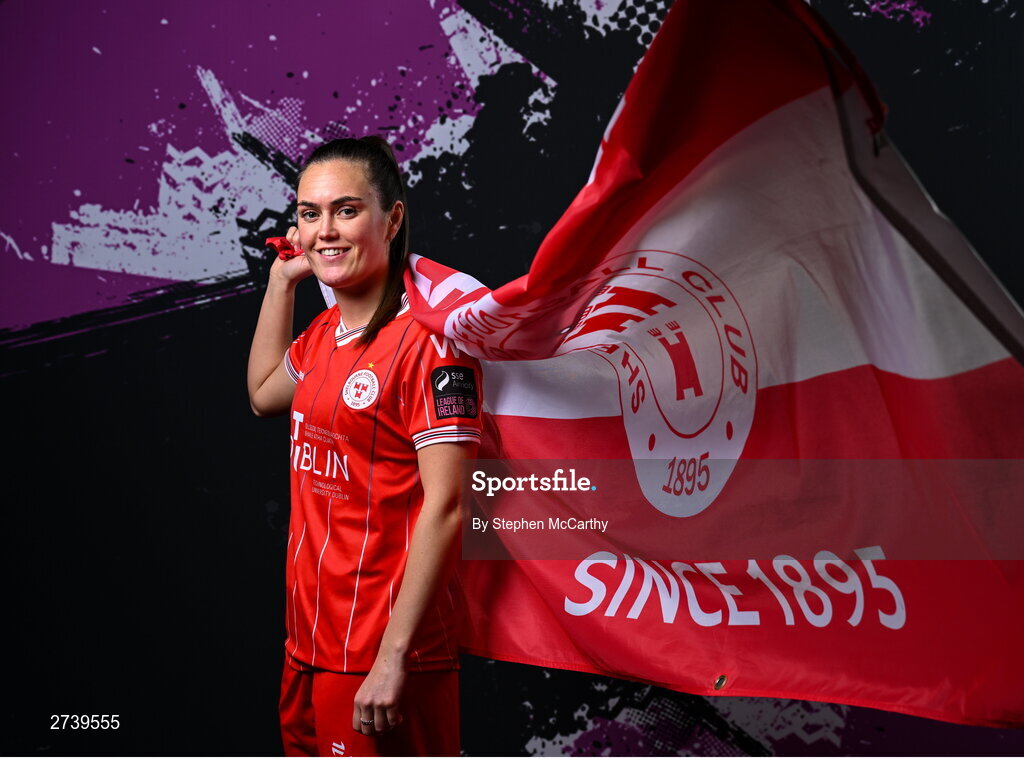 21 February 2024; Jess Gargan poses for a portrait during a Shelbourne FC squad portraits at Tolka Park in Dublin. Photo by Stephen McCarthy/Sportsfile