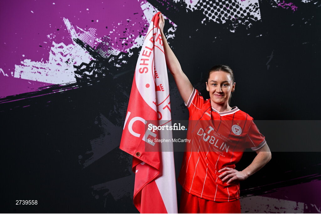 21 February 2024; Rachel Graham poses for a portrait during a Shelbourne FC squad portraits at Tolka Park in Dublin. Photo by Stephen McCarthy/Sportsfile