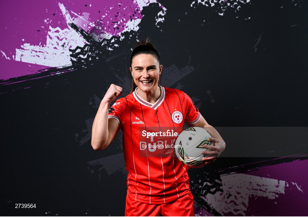 21 February 2024; Jemma Quinn poses for a portrait during a Shelbourne FC squad portraits at Tolka Park in Dublin. Photo by Stephen McCarthy/Sportsfile