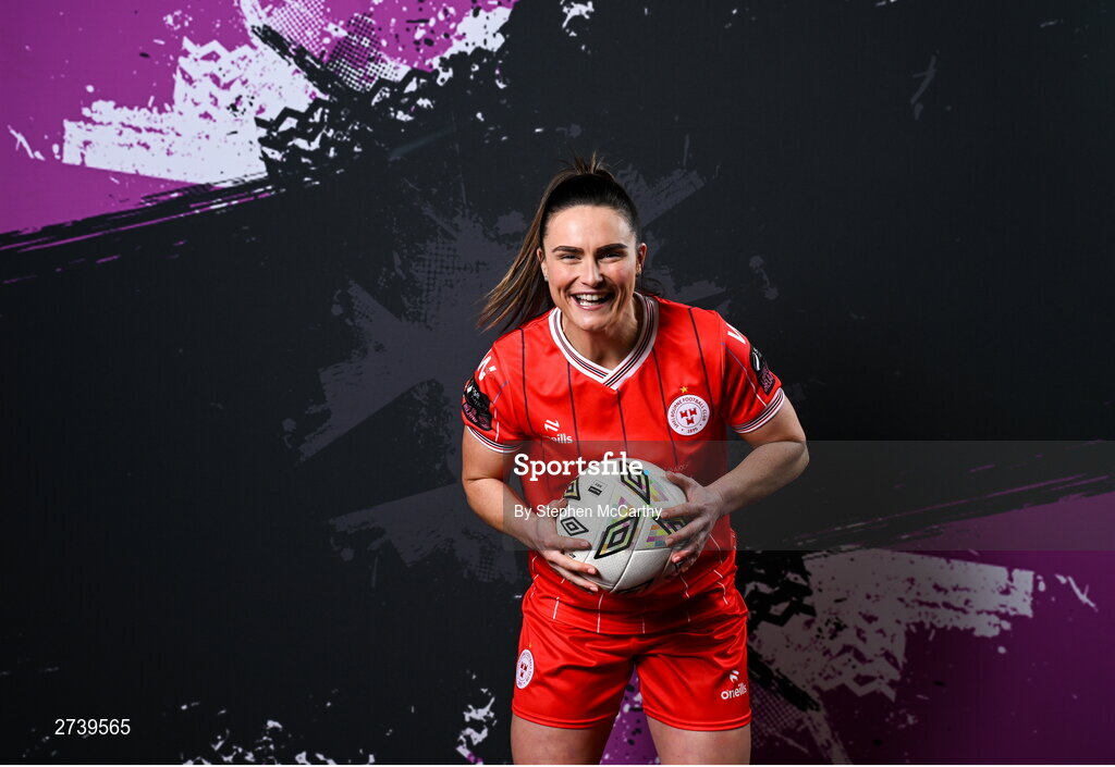 21 February 2024; Jemma Quinn poses for a portrait during a Shelbourne FC squad portraits at Tolka Park in Dublin. Photo by Stephen McCarthy/Sportsfile