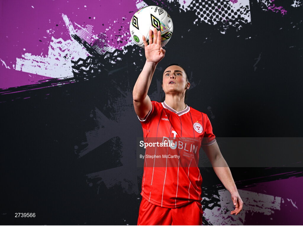 21 February 2024; Jemma Quinn poses for a portrait during a Shelbourne FC squad portraits at Tolka Park in Dublin. Photo by Stephen McCarthy/Sportsfile