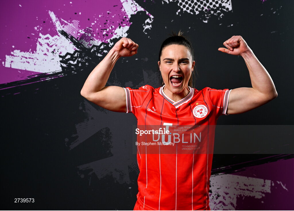 21 February 2024; Jemma Quinn poses for a portrait during a Shelbourne FC squad portraits at Tolka Park in Dublin. Photo by Stephen McCarthy/Sportsfile
