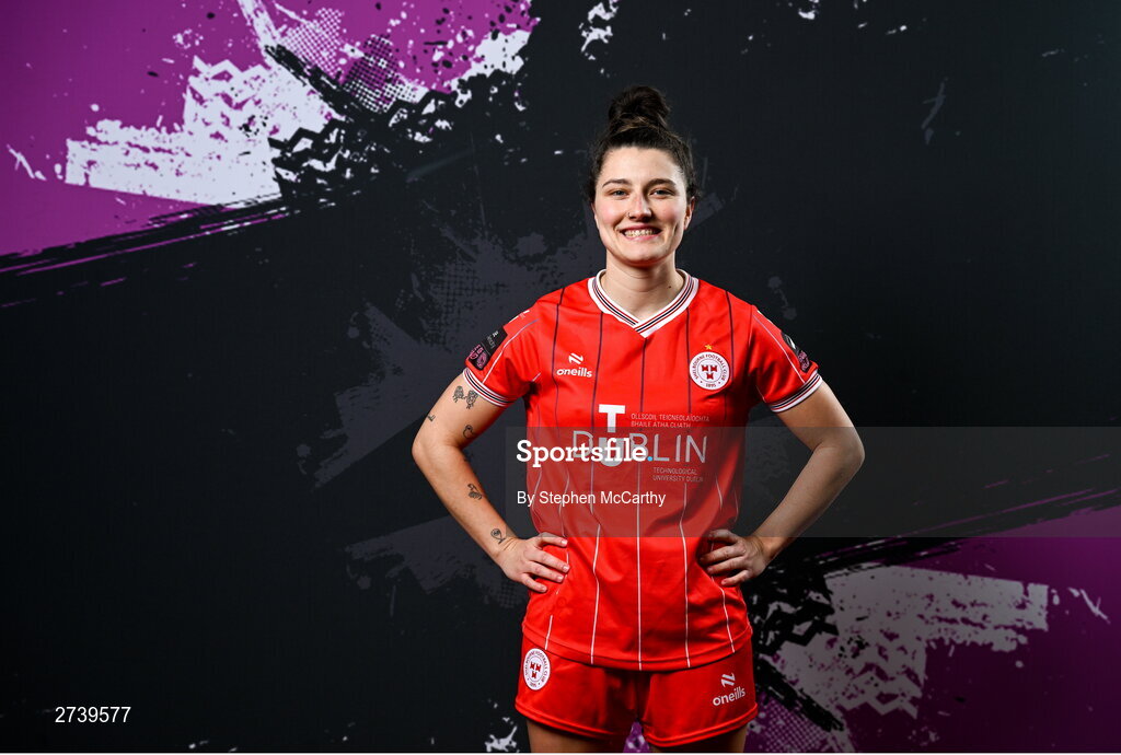 21 February 2024; Keeva Keenan poses for a portrait during a Shelbourne FC squad portraits at Tolka Park in Dublin. Photo by Stephen McCarthy/Sportsfile