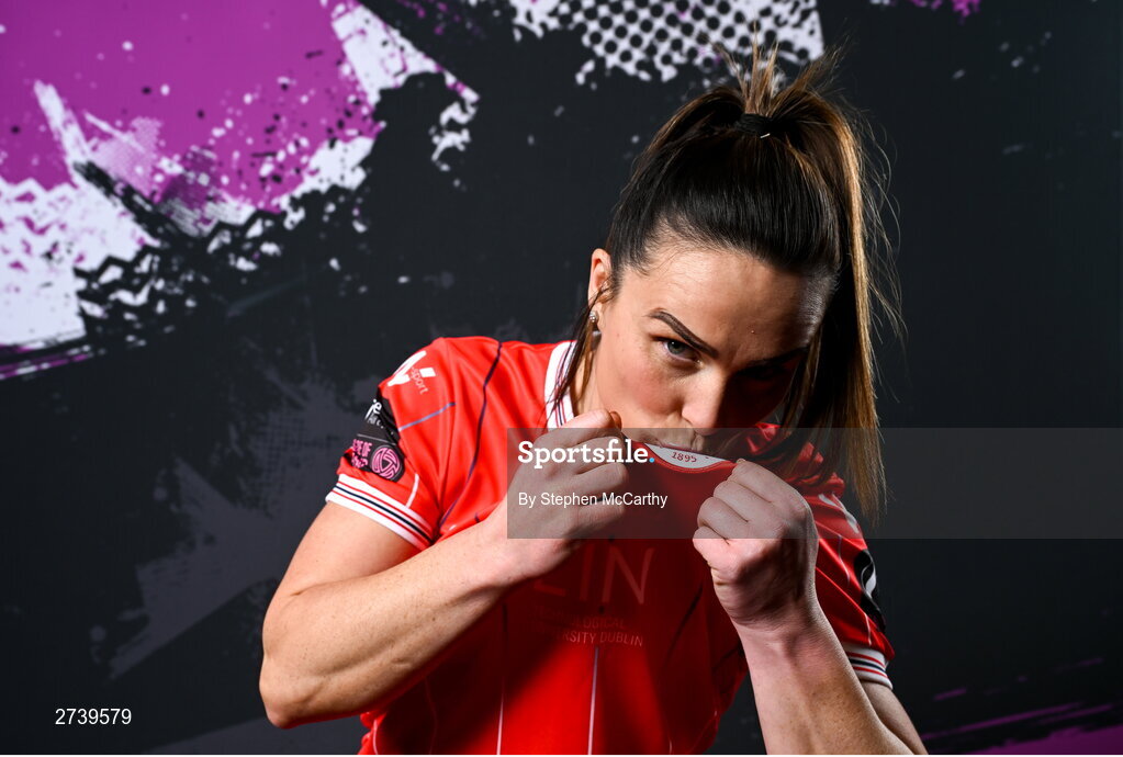 21 February 2024; Jemma Quinn poses for a portrait during a Shelbourne FC squad portraits at Tolka Park in Dublin. Photo by Stephen McCarthy/Sportsfile