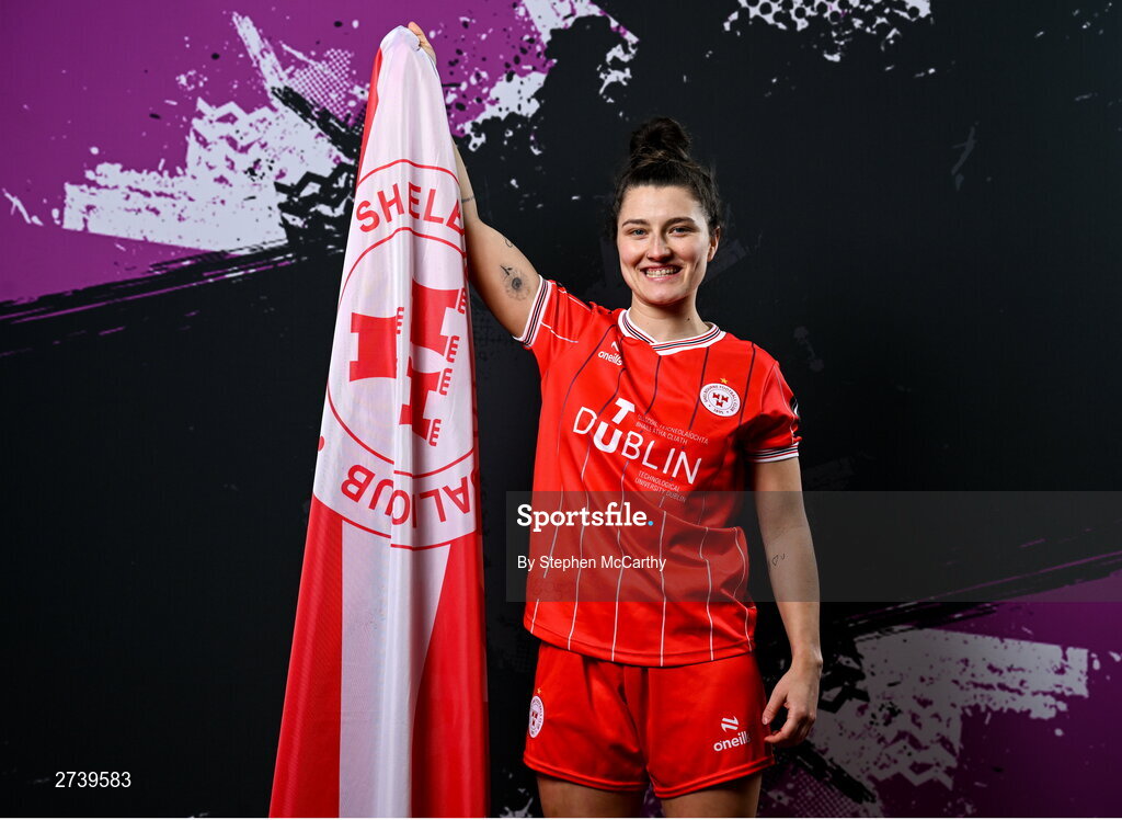 21 February 2024; Keeva Keenan poses for a portrait during a Shelbourne FC squad portraits at Tolka Park in Dublin. Photo by Stephen McCarthy/Sportsfile