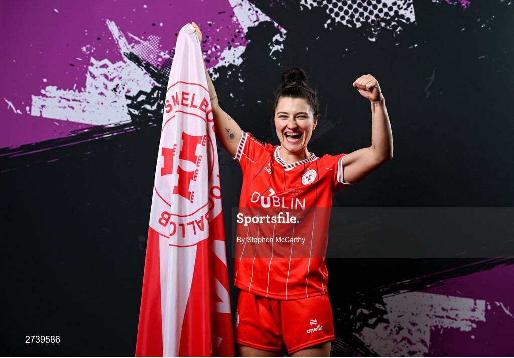 21 February 2024; Keeva Keenan poses for a portrait during a Shelbourne FC squad portraits at Tolka Park in Dublin. Photo by Stephen McCarthy/Sportsfile