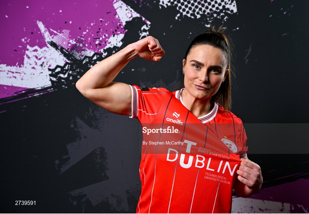 21 February 2024; Jemma Quinn poses for a portrait during a Shelbourne FC squad portraits at Tolka Park in Dublin. Photo by Stephen McCarthy/Sportsfile