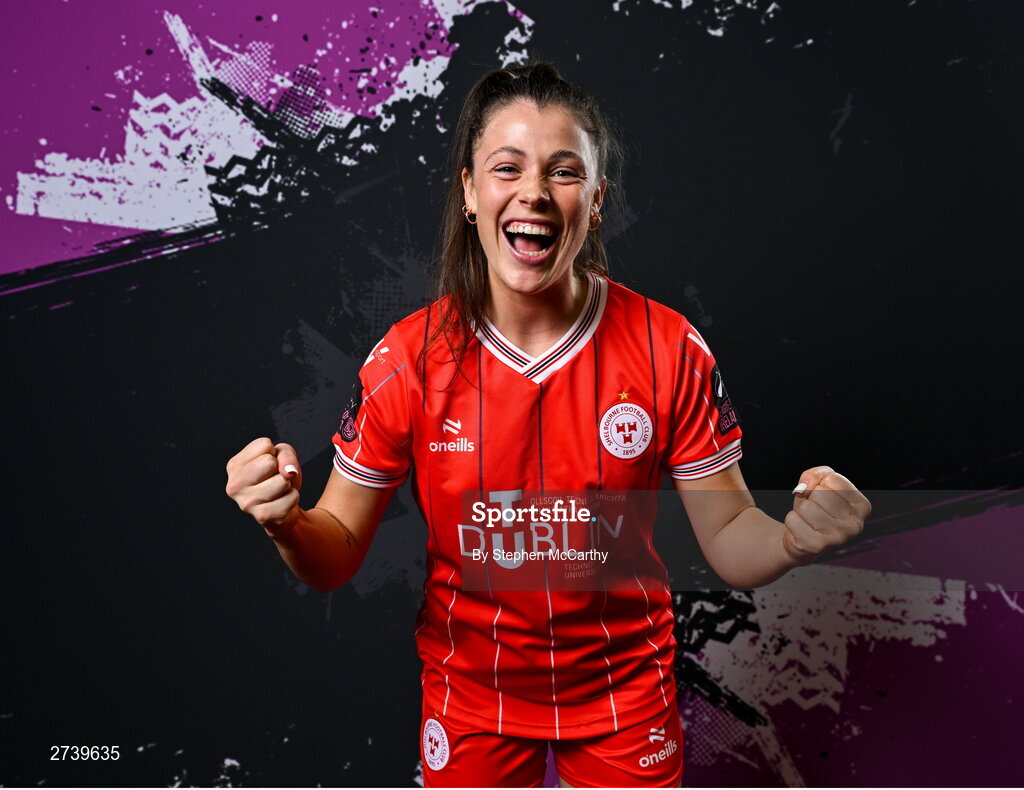 21 February 2024; Christie Gray poses for a portrait during a Shelbourne FC squad portraits at Tolka Park in Dublin. Photo by Stephen McCarthy/Sportsfile