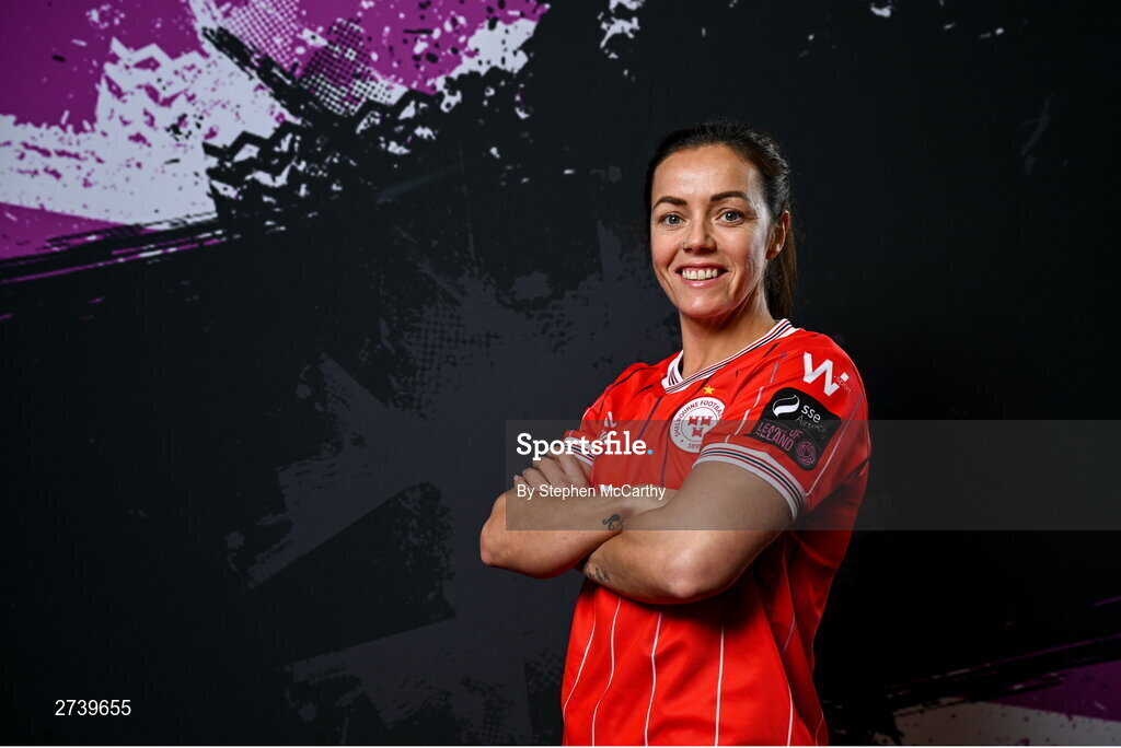 21 February 2024; Noelle Murray poses for a portrait during a Shelbourne FC squad portraits at Tolka Park in Dublin. Photo by Stephen McCarthy/Sportsfile