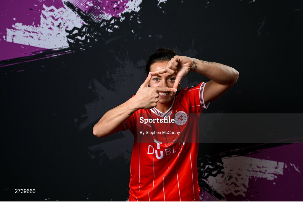 21 February 2024; Noelle Murray poses for a portrait during a Shelbourne FC squad portraits at Tolka Park in Dublin. Photo by Stephen McCarthy/Sportsfile