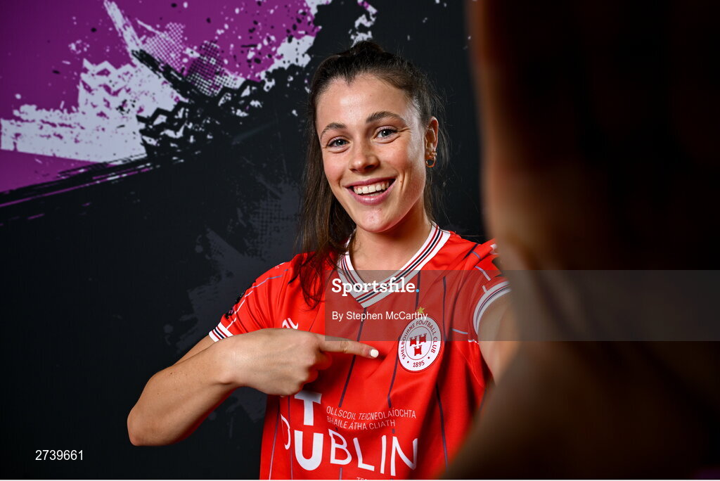 21 February 2024; Christie Gray poses for a portrait during a Shelbourne FC squad portraits at Tolka Park in Dublin. Photo by Stephen McCarthy/Sportsfile