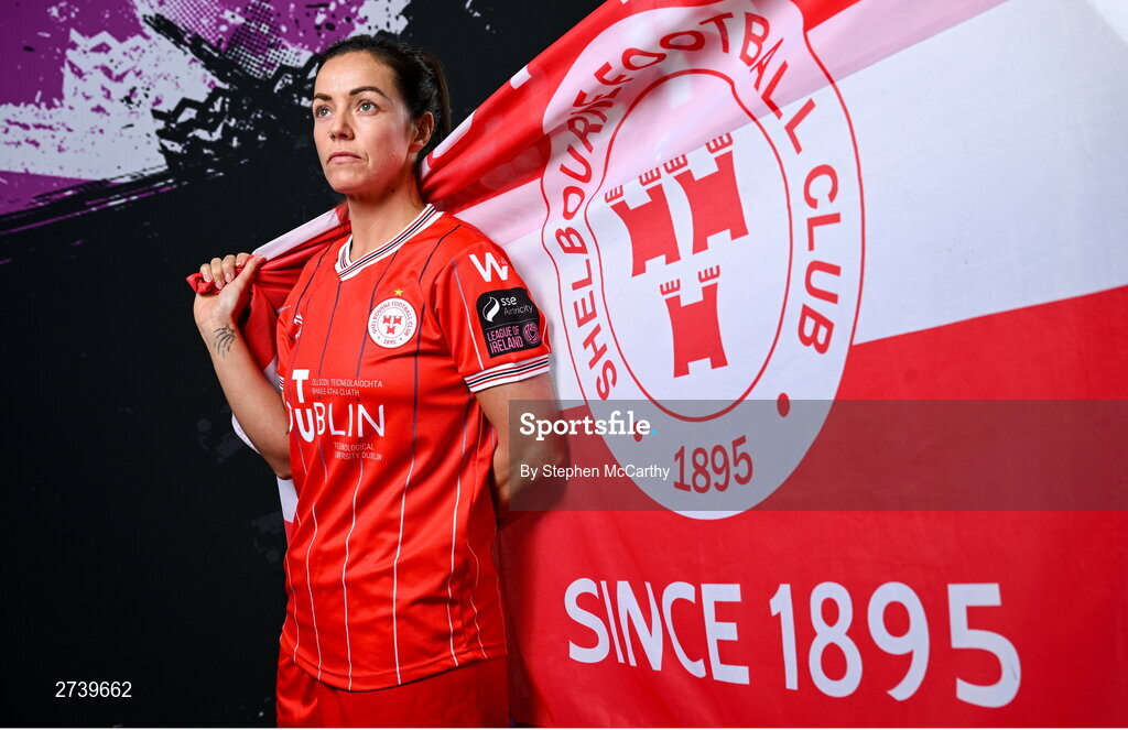 21 February 2024; Noelle Murray poses for a portrait during a Shelbourne FC squad portraits at Tolka Park in Dublin. Photo by Stephen McCarthy/Sportsfile