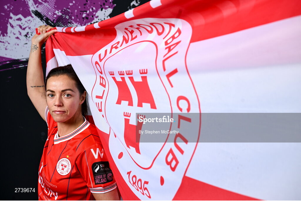 21 February 2024; Noelle Murray poses for a portrait during a Shelbourne FC squad portraits at Tolka Park in Dublin. Photo by Stephen McCarthy/Sportsfile