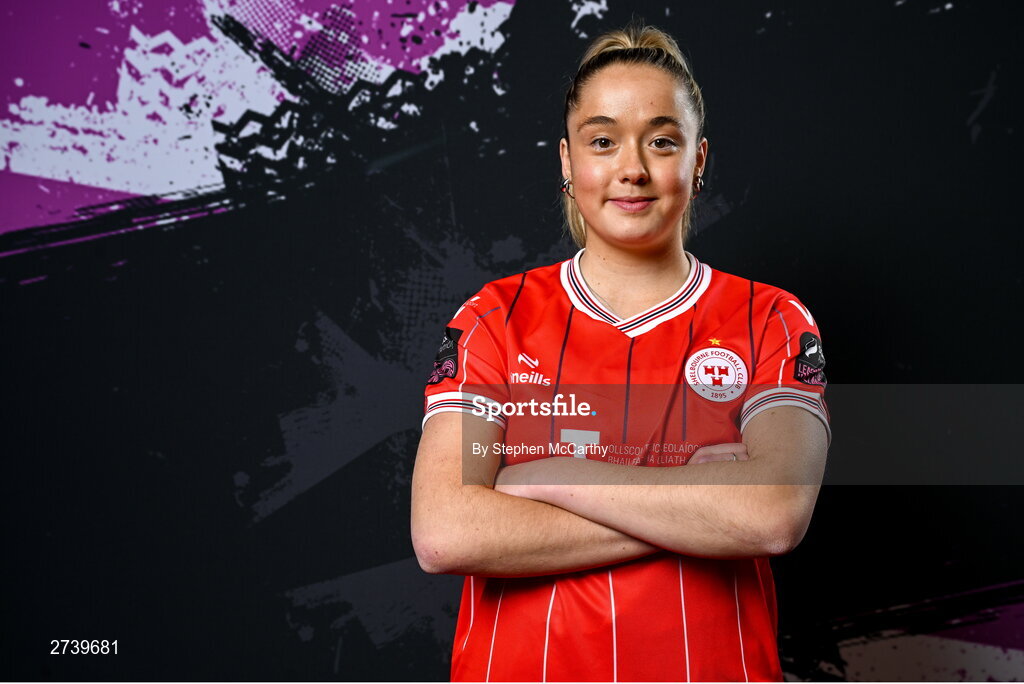 21 February 2024; Nadine Clare poses for a portrait during a Shelbourne FC squad portraits at Tolka Park in Dublin. Photo by Stephen McCarthy/Sportsfile