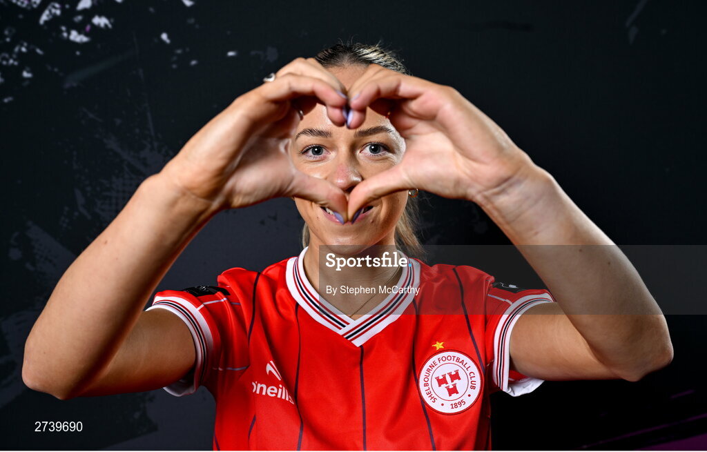 21 February 2024; Kerri Letmon poses for a portrait during a Shelbourne FC squad portraits at Tolka Park in Dublin. Photo by Stephen McCarthy/Sportsfile