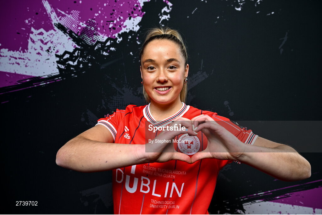 21 February 2024; Nadine Clare poses for a portrait during a Shelbourne FC squad portraits at Tolka Park in Dublin. Photo by Stephen McCarthy/Sportsfile