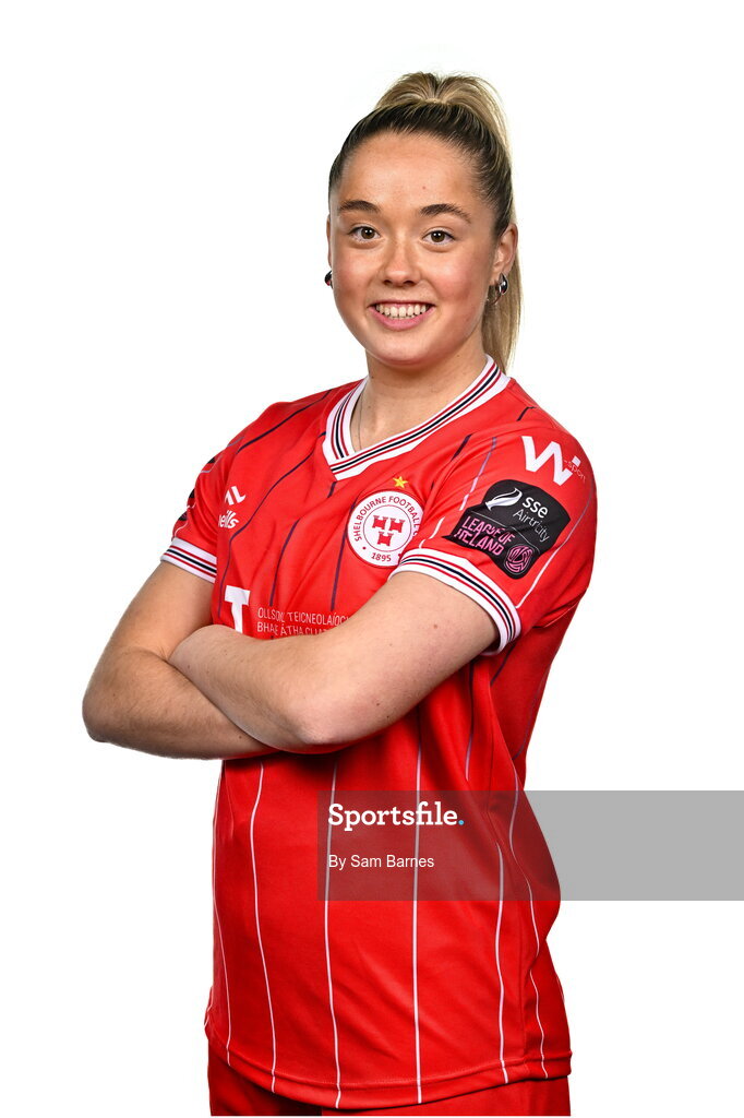 21 February 2024; Nadine Clare poses for a portrait during a Shelbourne FC squad portraits at Tolka Park in Dublin. Photo by Sam Barnes/Sportsfile