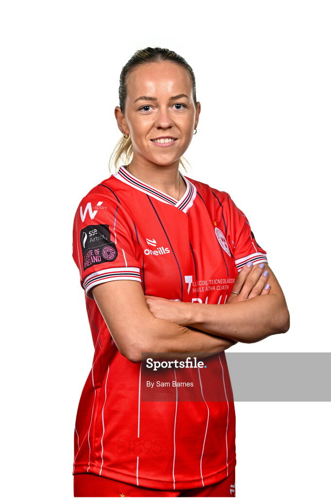 21 February 2024; Kerri Letmon poses for a portrait during a Shelbourne FC squad portraits at Tolka Park in Dublin. Photo by Sam Barnes/Sportsfile