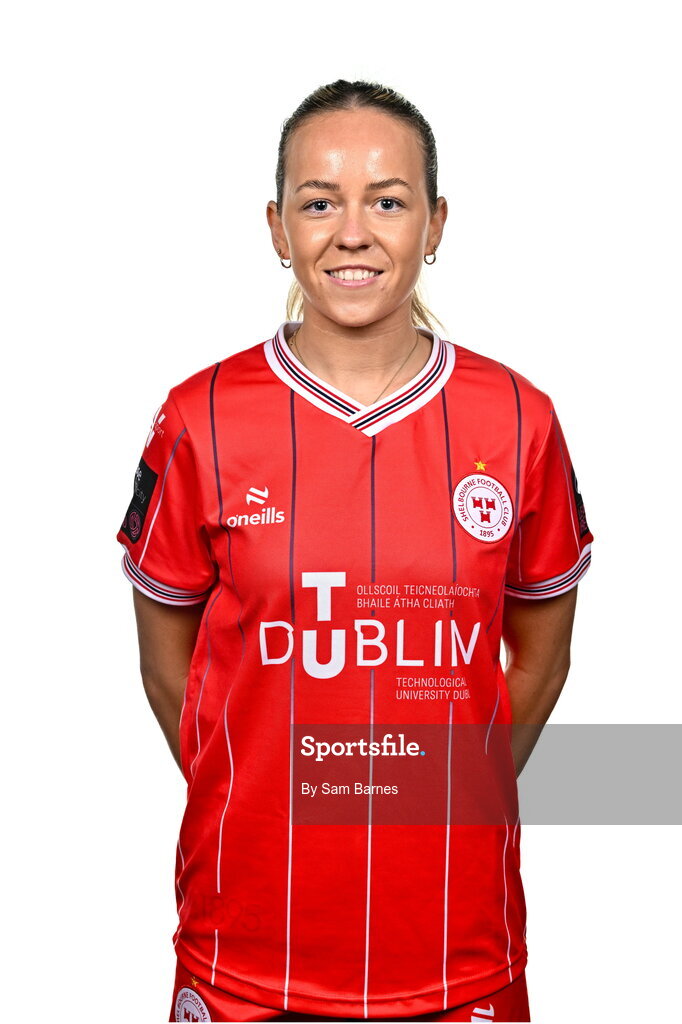 21 February 2024; Kerri Letmon poses for a portrait during a Shelbourne FC squad portraits at Tolka Park in Dublin. Photo by Sam Barnes/Sportsfile