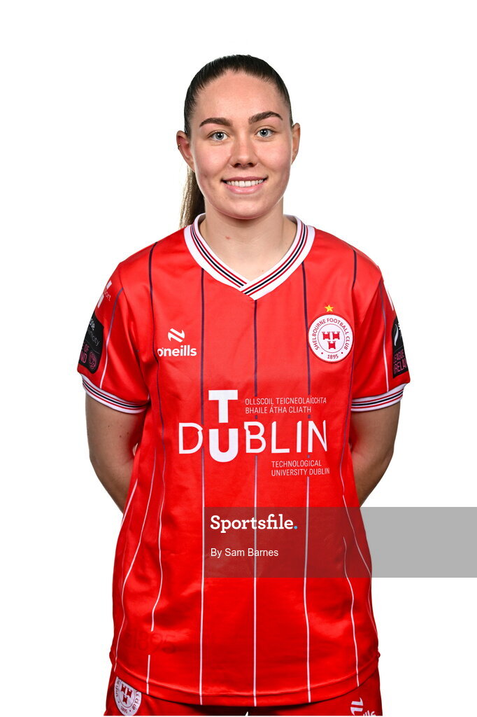 21 February 2024; Leah Doyle poses for a portrait during a Shelbourne FC squad portraits at Tolka Park in Dublin. Photo by Sam Barnes/Sportsfile