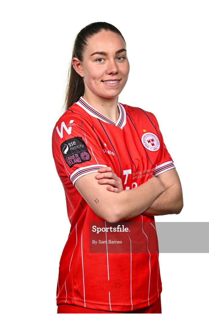 21 February 2024; Leah Doyle poses for a portrait during a Shelbourne FC squad portraits at Tolka Park in Dublin. Photo by Sam Barnes/Sportsfile