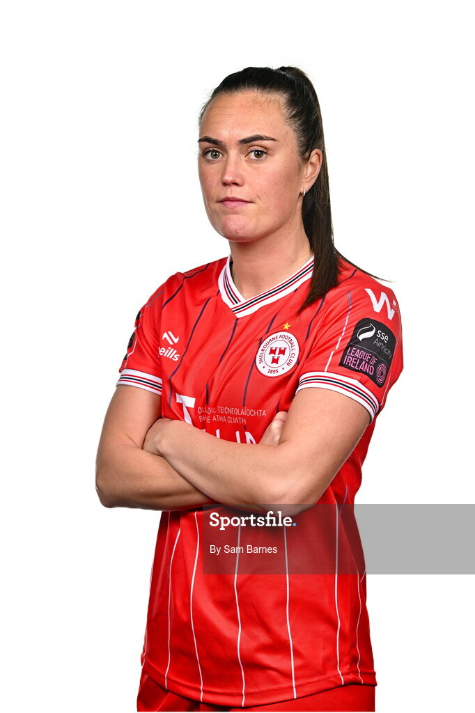 21 February 2024; Jess Gargan poses for a portrait during a Shelbourne FC squad portraits at Tolka Park in Dublin. Photo by Sam Barnes/Sportsfile