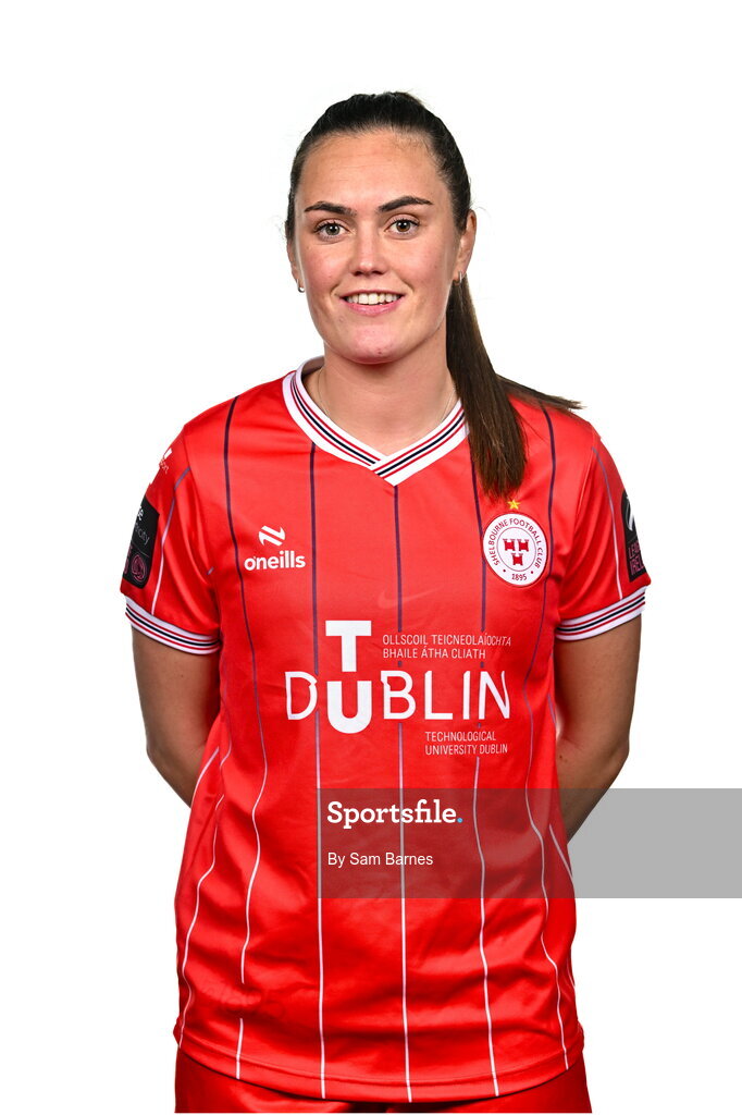 21 February 2024; Jess Gargan poses for a portrait during a Shelbourne FC squad portraits at Tolka Park in Dublin. Photo by Sam Barnes/Sportsfile