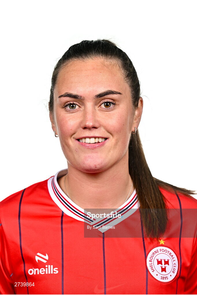 21 February 2024; Jess Gargan poses for a portrait during a Shelbourne FC squad portraits at Tolka Park in Dublin. Photo by Sam Barnes/Sportsfile