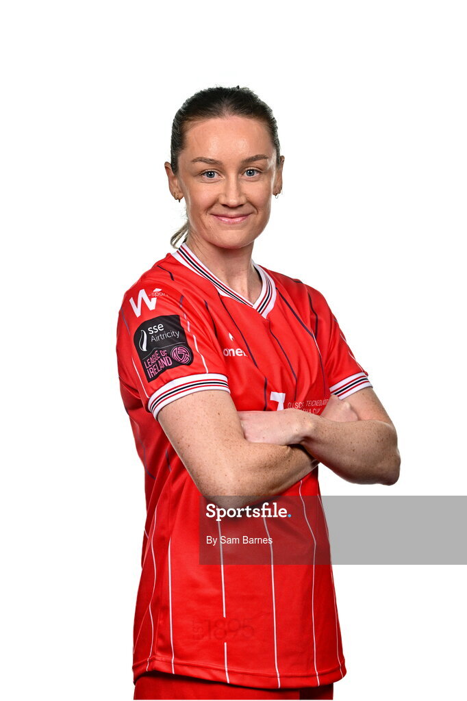 21 February 2024; Rachel Graham poses for a portrait during a Shelbourne FC squad portraits at Tolka Park in Dublin. Photo by Sam Barnes/Sportsfile