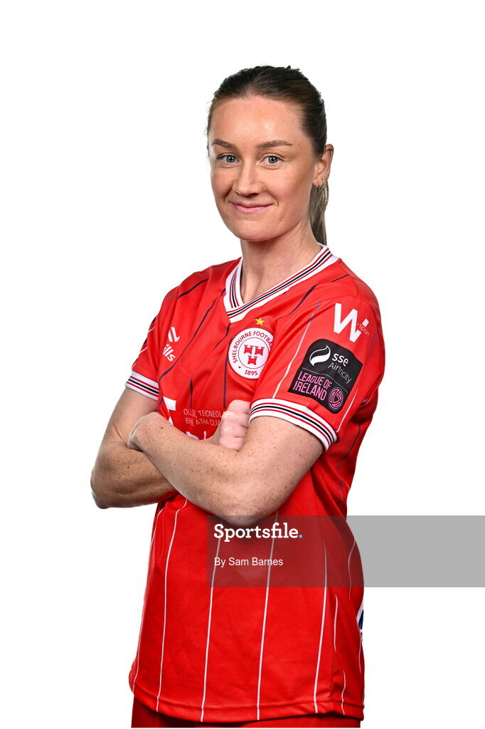 21 February 2024; Rachel Graham poses for a portrait during a Shelbourne FC squad portraits at Tolka Park in Dublin. Photo by Sam Barnes/Sportsfile