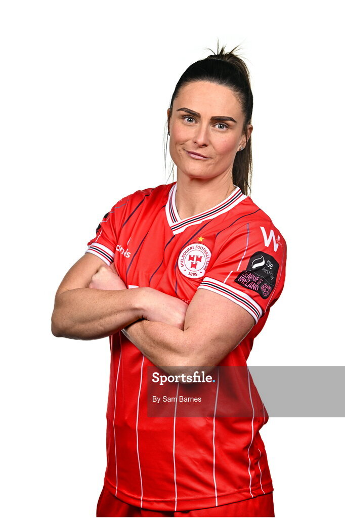 21 February 2024; Jemma Quinn poses for a portrait during a Shelbourne FC squad portraits at Tolka Park in Dublin. Photo by Sam Barnes/Sportsfile