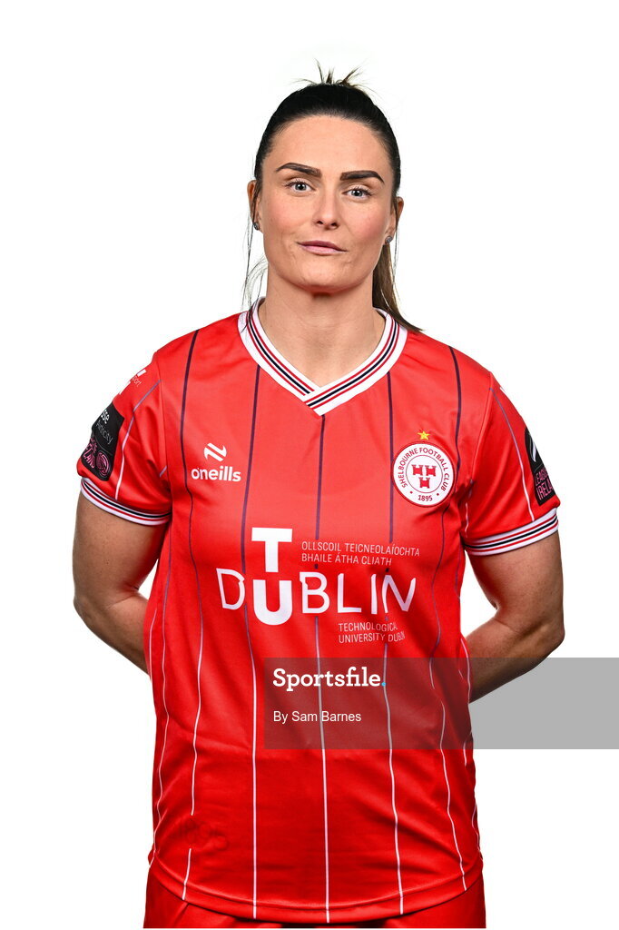 21 February 2024; Jemma Quinn poses for a portrait during a Shelbourne FC squad portraits at Tolka Park in Dublin. Photo by Sam Barnes/Sportsfile