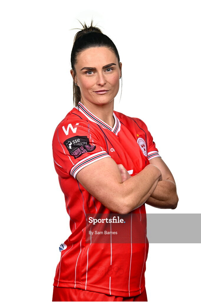 21 February 2024; Jemma Quinn poses for a portrait during a Shelbourne FC squad portraits at Tolka Park in Dublin. Photo by Sam Barnes/Sportsfile