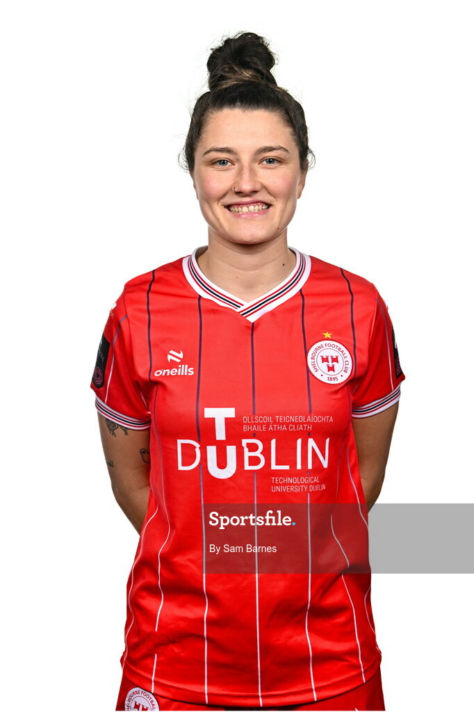 21 February 2024; Keeva Keenan poses for a portrait during a Shelbourne FC squad portraits at Tolka Park in Dublin. Photo by Sam Barnes/Sportsfile