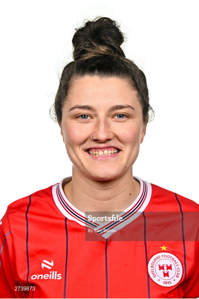 21 February 2024; Keeva Keenan poses for a portrait during a Shelbourne FC squad portraits at Tolka Park in Dublin. Photo by Sam Barnes/Sportsfile