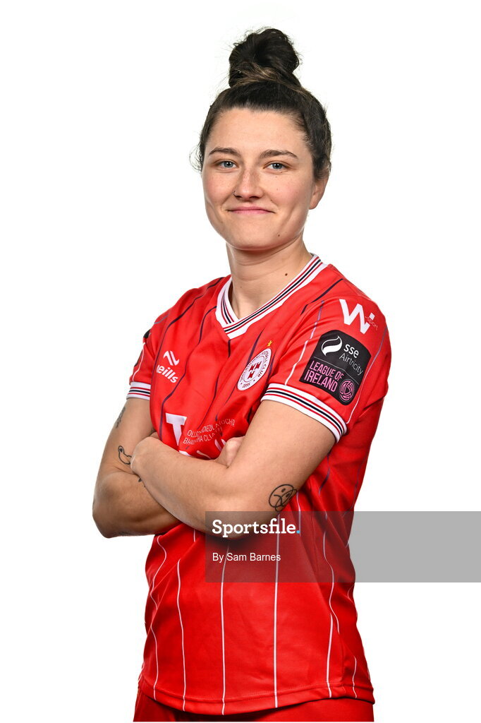 21 February 2024; Keeva Keenan poses for a portrait during a Shelbourne FC squad portraits at Tolka Park in Dublin. Photo by Sam Barnes/Sportsfile