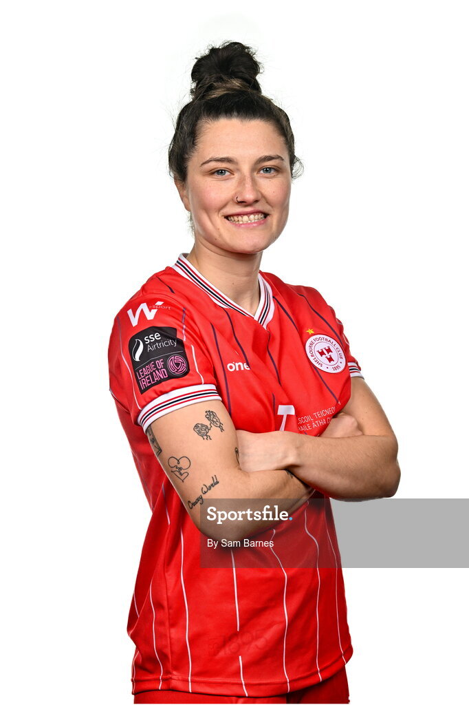 21 February 2024; Keeva Keenan poses for a portrait during a Shelbourne FC squad portraits at Tolka Park in Dublin. Photo by Sam Barnes/Sportsfile