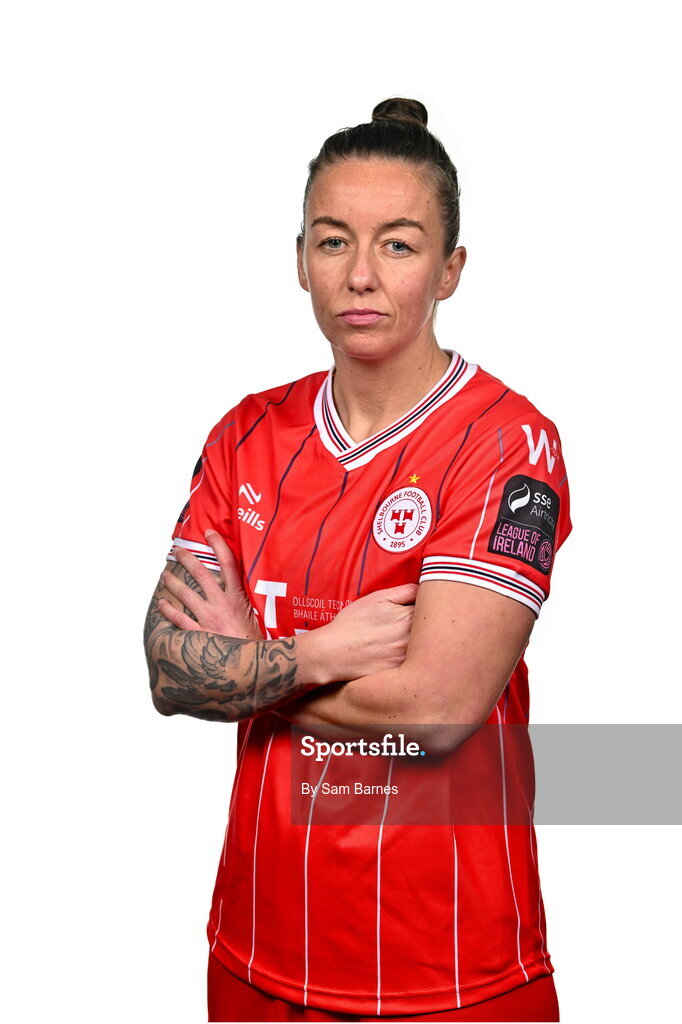 21 February 2024; Pearl Slattery poses for a portrait during a Shelbourne FC squad portraits at Tolka Park in Dublin. Photo by Sam Barnes/Sportsfile
