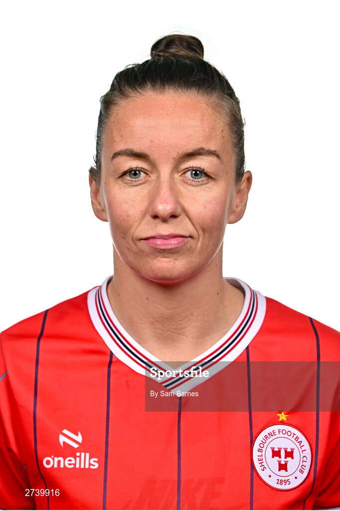 21 February 2024; Pearl Slattery poses for a portrait during a Shelbourne FC squad portraits at Tolka Park in Dublin. Photo by Sam Barnes/Sportsfile
