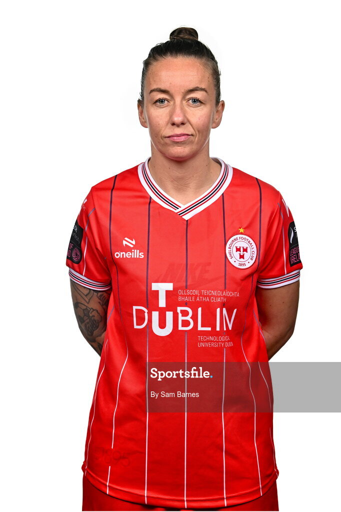 21 February 2024; Pearl Slattery poses for a portrait during a Shelbourne FC squad portraits at Tolka Park in Dublin. Photo by Sam Barnes/Sportsfile