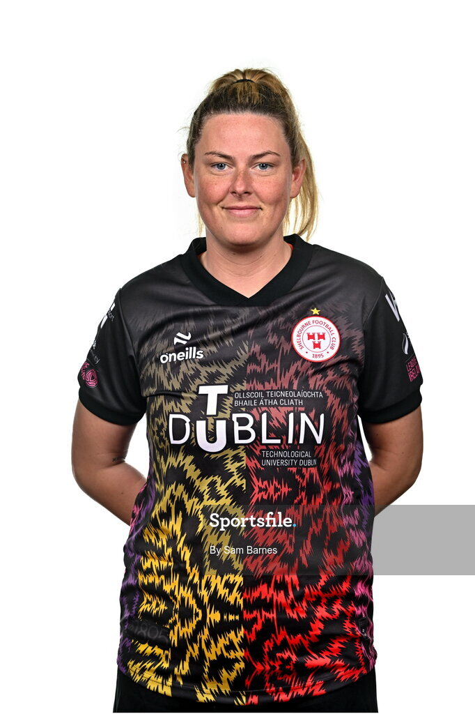 21 February 2024; Amanda McQuillan poses for a portrait during a Shelbourne FC squad portraits at Tolka Park in Dublin. Photo by Sam Barnes/Sportsfile