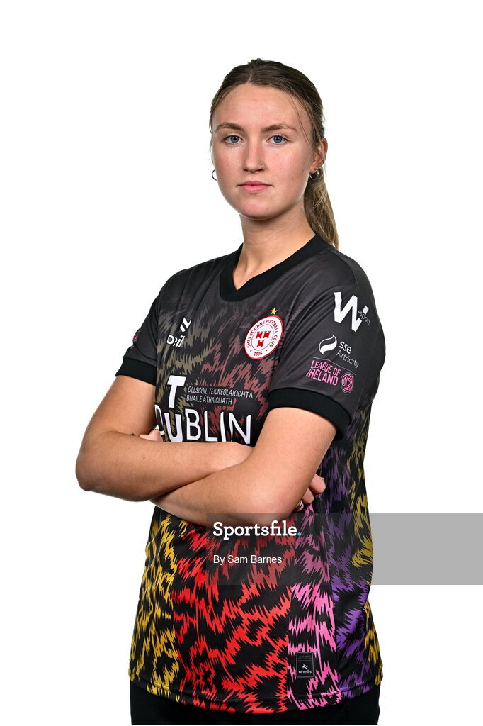 21 February 2024; Courtney Maguire poses for a portrait during a Shelbourne FC squad portraits at Tolka Park in Dublin. Photo by Sam Barnes/Sportsfile